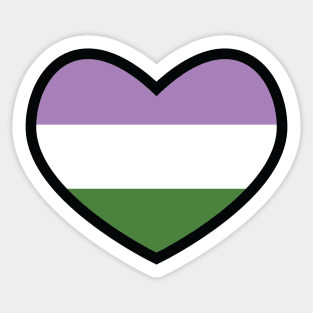 Genderqueer Flag Heart Sticker